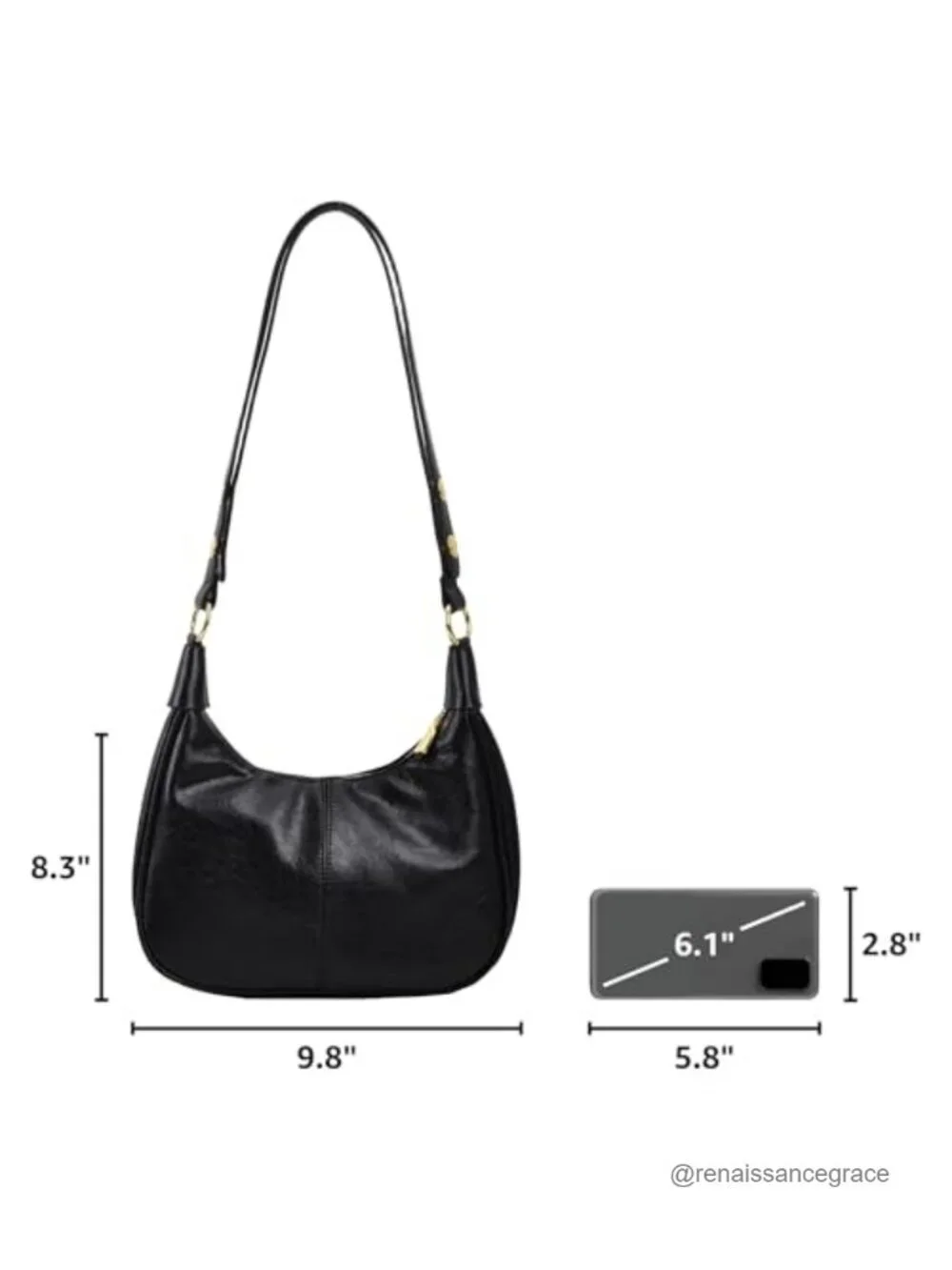 Small Hobo Bag Crescent Shoulder Purse Faux Leather Crossbody
